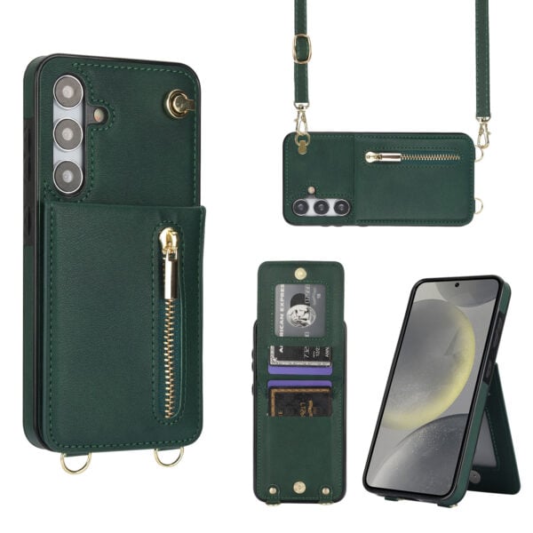 Solidenz Fashion Portemonnee hoesje met koord Samsung Galaxy S24 FE - Groen