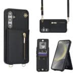 Solidenz Fashion Portemonnee hoesje met koord Samsung Galaxy S24 FE - Zwart Main Image