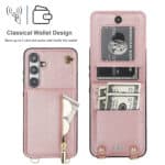 Solidenz Fashion Portemonnee hoesje met koord Samsung Galaxy S24 - Roségoud - 2