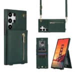 Solidenz Fashion Portemonnee hoesje met koord Samsung Galaxy S24 Ultra - Groen Main Image