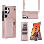 Solidenz Fashion Portemonnee hoesje met koord Samsung Galaxy S25 Ultra - Roségoud Main Image