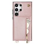 Solidenz Fashion Portemonnee hoesje met koord Samsung Galaxy S25 Ultra - Roségoud - 1