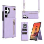 Solidenz Fashion Portemonnee hoesje met koord Samsung Galaxy S24 Ultra - Violet Main Image