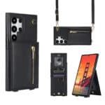 Solidenz Fashion Portemonnee hoesje met koord Samsung Galaxy S24 Ultra - Zwart Main Image