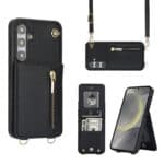 Solidenz Fashion Portemonnee hoesje met koord Samsung Galaxy S24 - Zwart Main Image