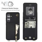 Solidenz Fashion Portemonnee hoesje met koord Samsung Galaxy S24 - Zwart - 2