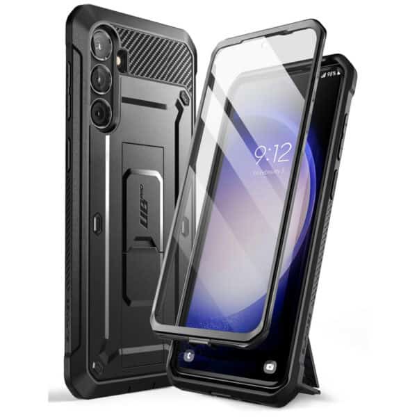 Supcase 360 Backcase hoesje met screenprotector Samsung S23 FE - Zwart