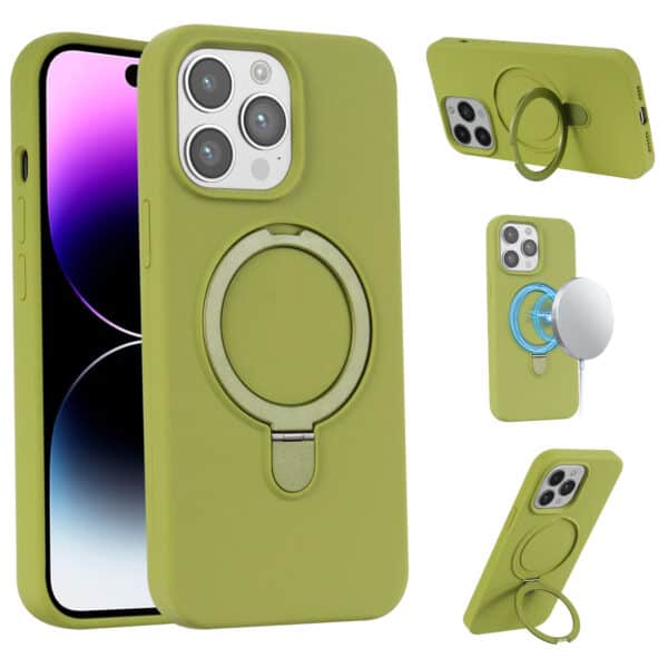 Magnetisch siliconen hoesje iPhone 12 / 12 Pro - Groen