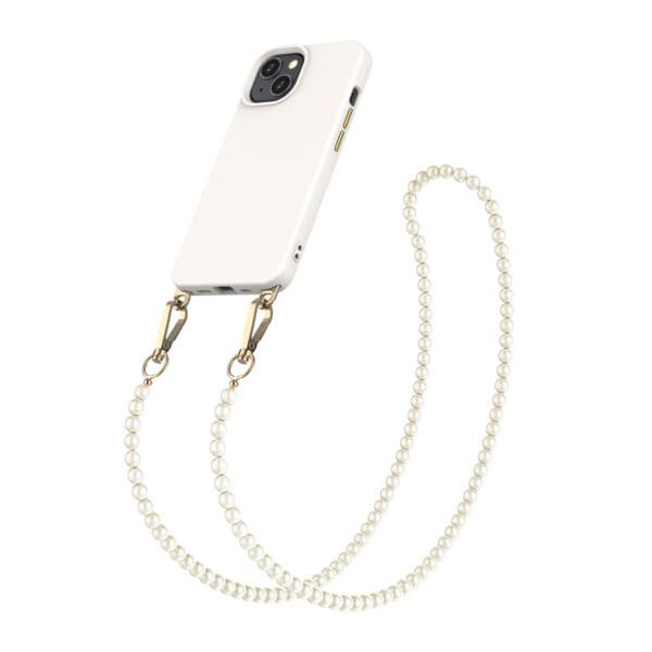 Solidenz Collection iPhone 14 / 13 hoesje met afneembare koord - Creme Pearls