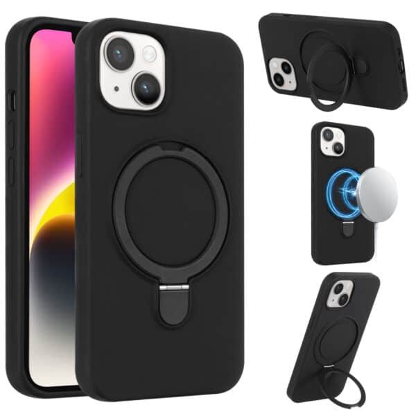 Magnetisch siliconen hoesje iPhone 13 - Zwart