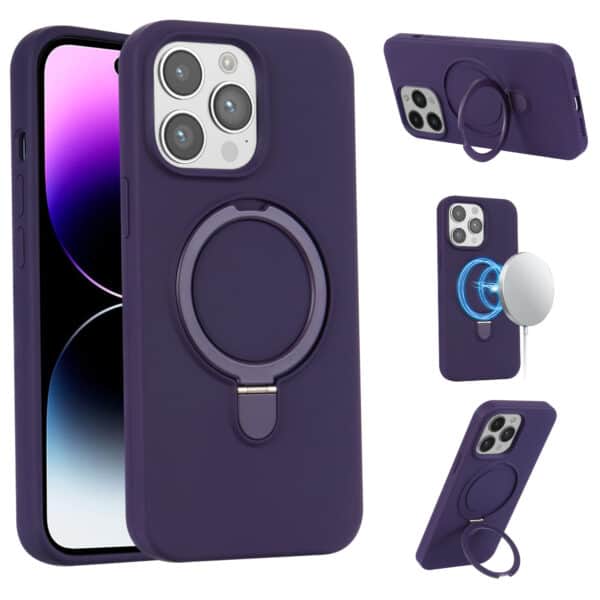 iPhone 15 Pro Max hoesje MagSafe backcover met standaard paars