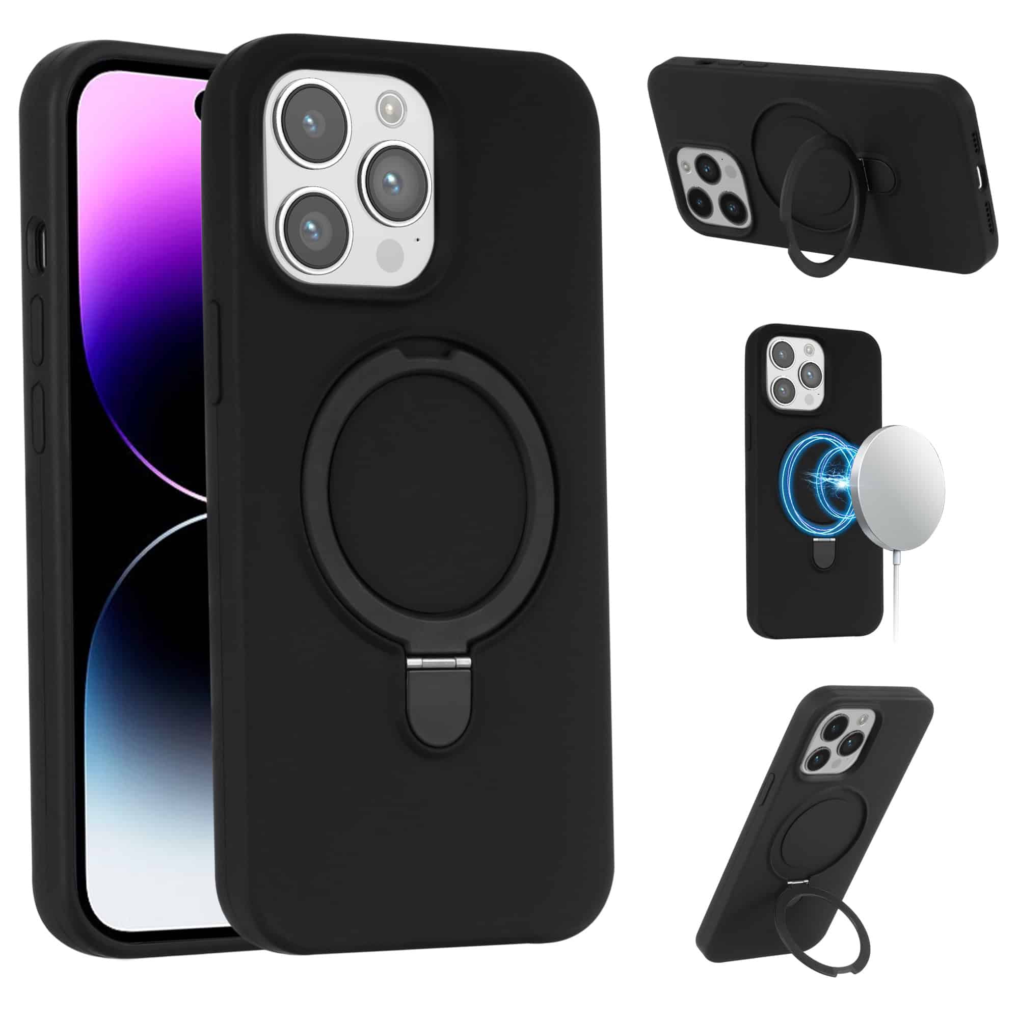 Magnetisch siliconen hoesje iPhone 13 Pro Max - Zwart Main Image
