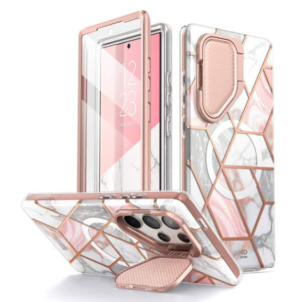 Cosmo 360 hoesje met screenprotector Samsung S24 Ultra - Marmer