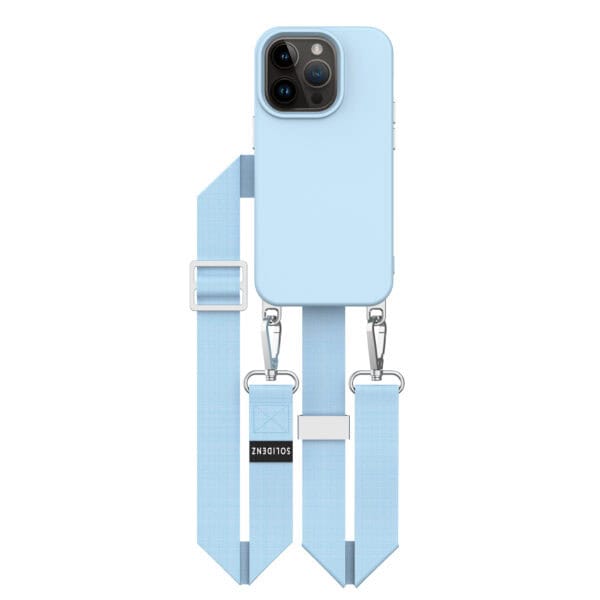 iPhone 15 Pro Max hoesje Solidenz Collection met verstelbaar koord blauw