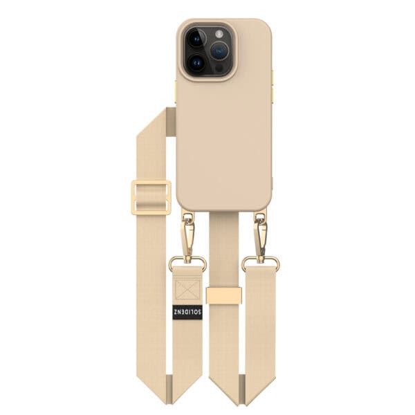 iPhone 15 Pro Max hoesje Solidenz Collection cord case met koord caramel