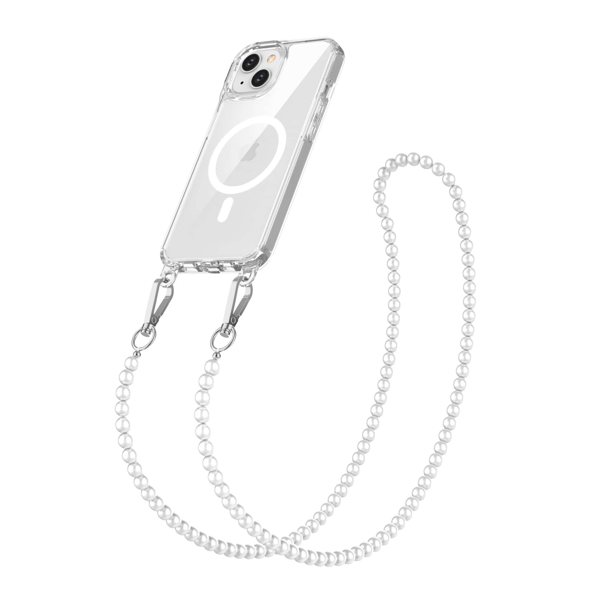 Solidenz Collection iPhone 14 / 13 hoesje met afneembare koord - White Pearls Main Image