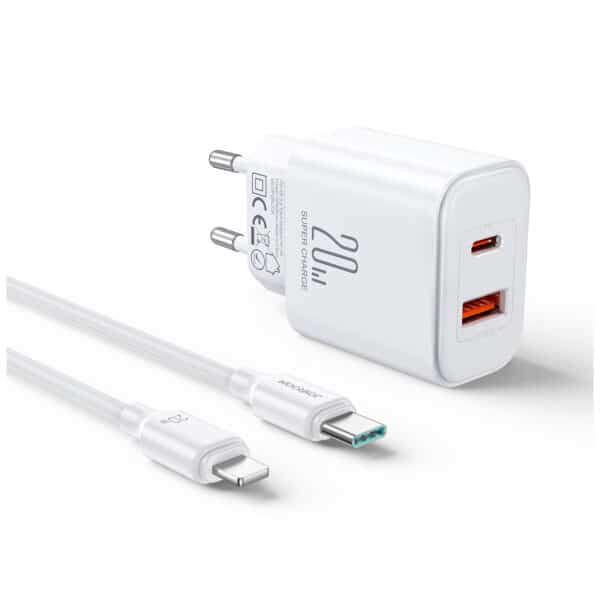 Joyroom 20W PD+QC Oplader inclusief USB-C kabel - 1 Meter - Wit