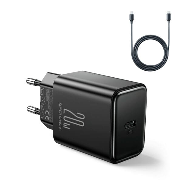 Joyroom PD 20W Oplader inclusief USB-C kabel - 1 Meter - Zwart