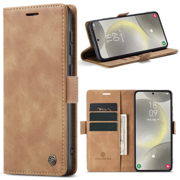 Solidenz Urban Book Samsung A15 hoesje - Bruin