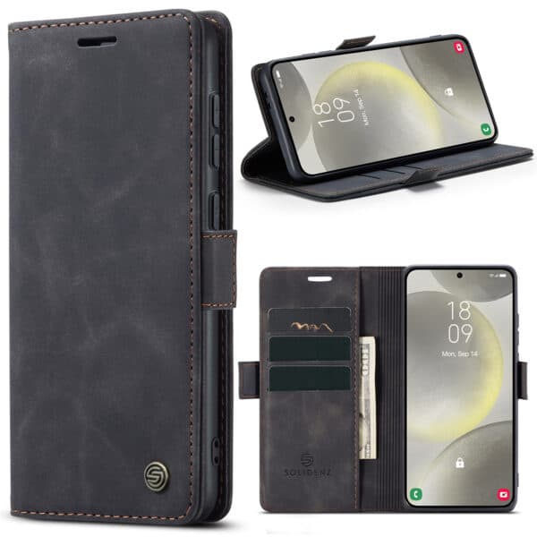 Solidenz Urban Book Samsung A15 hoesje - Zwart