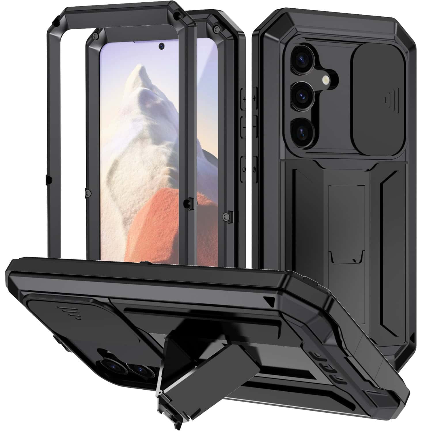 Stofdicht metalen hoes Samsung Galaxy S24 - Zwart Main Image