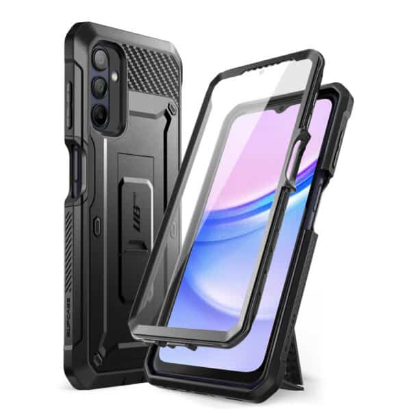 Supcase UB Pro hoesje met screenprotector Samsung Galaxy A15 - Zwart