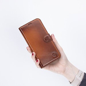 Solidenz Moda Book Samsung A55 echt leren hoesje - Bruin - 4