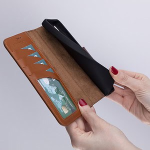 Solidenz Moda Book Samsung A55 echt leren hoesje - Bruin - 5