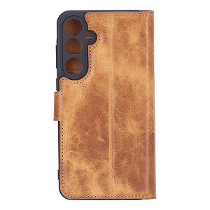 Solidenz Moda Book Samsung A55 echt leren hoesje - Lichtbruin - 3