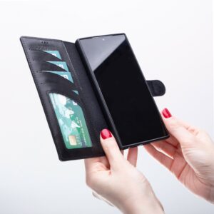 Solidenz Moda Book Samsung S24 Ultra echt leren hoesje - Zwart - 5