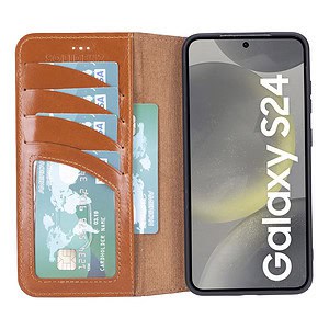 Solidenz Moda Book Samsung S24 echt leren hoesje - Bruin - 2