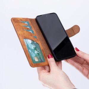 Solidenz Moda Book Samsung S24 Plus echt leren hoesje - Lichtbruin - 4