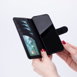 Solidenz Moda Book Samsung S24 echt leren hoesje - Zwart - 4