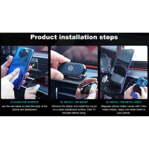 Solidenz Magnetische Houder voor Telefoons in de Auto of elders - Universeel - Zwart - 6