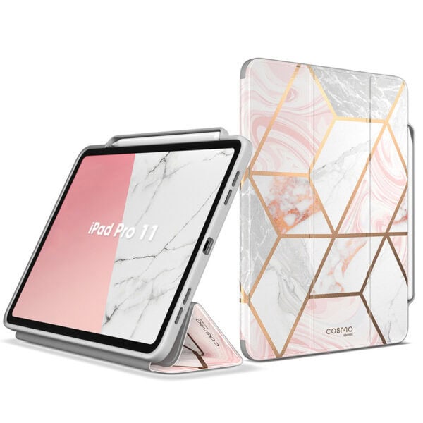 Cosmo Hoes met screen protector iPad Pro 11'' 2024 - 11 inch 2024 - Marmer
