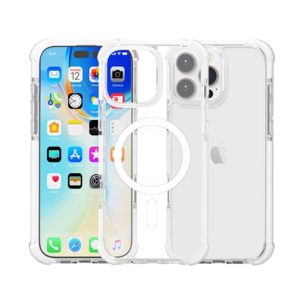 Stevig transparant iPhone 16 Pro Max hoesje met magnetische werking
