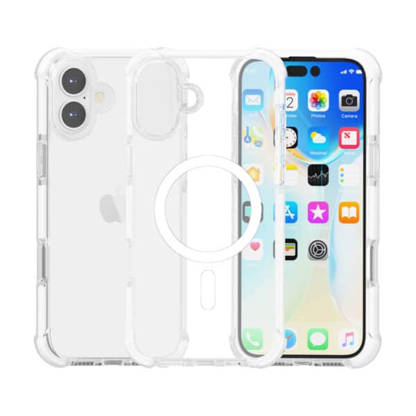 Stevig transparant iPhone 16 Plus hoesje met magnetische werking