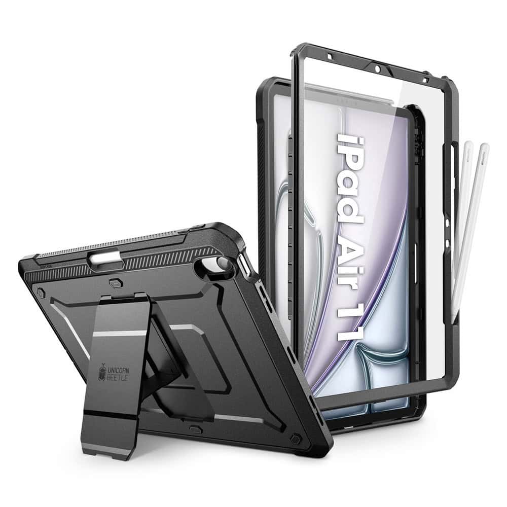 Supcase hoes met screenprotector iPad Air 6 (M3 en M2) / Air 5 / Air 4 - 11 inch en 10.9 inch - Zwart Main Image