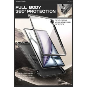 Supcase hoes met screenprotector iPad Air 6 (M3 en M2) / Air 5 / Air 4 - 11 inch en 10.9 inch - Zwart - 4