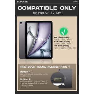 Supcase hoes met screenprotector iPad Air 6 (M3 en M2) / Air 5 / Air 4 - 11 inch en 10.9 inch - Zwart - 8