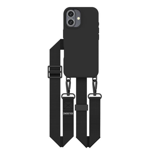 Solidenz Collection iPhone 16 Plus hoesje met afneembare koord - Zwart