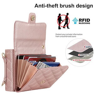 Solidenz Fashion Portemonnee hoesje met koord Samsung Galaxy Z Flip 6 - Roségoud - 4