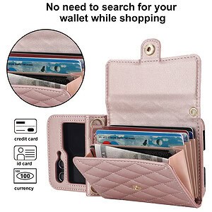 Solidenz Fashion Portemonnee hoesje met koord Samsung Galaxy Z Flip 6 - Roségoud - 5