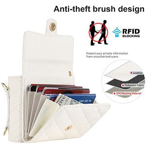 Solidenz Fashion Portemonnee hoesje met koord Samsung Galaxy Z Flip 6 - Wit - 4