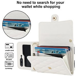 Solidenz Fashion Portemonnee hoesje met koord Samsung Galaxy Z Flip 6 - Wit - 5