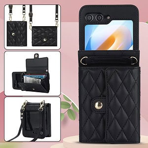 Solidenz Fashion Portemonnee hoesje met koord Samsung Galaxy Z Flip 6 - Zwart - 9