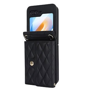 Solidenz Fashion Portemonnee hoesje met koord Samsung Galaxy Z Flip 6 - Zwart - 1