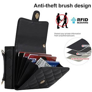 Solidenz Fashion Portemonnee hoesje met koord Samsung Galaxy Z Flip 6 - Zwart - 4