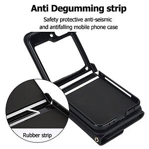 Solidenz Fashion Portemonnee hoesje met koord Samsung Galaxy Z Flip 6 - Zwart - 6