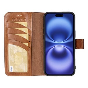 Solidenz Moda Book iPhone 16 Plus echt leren hoesje - Bruin - 2